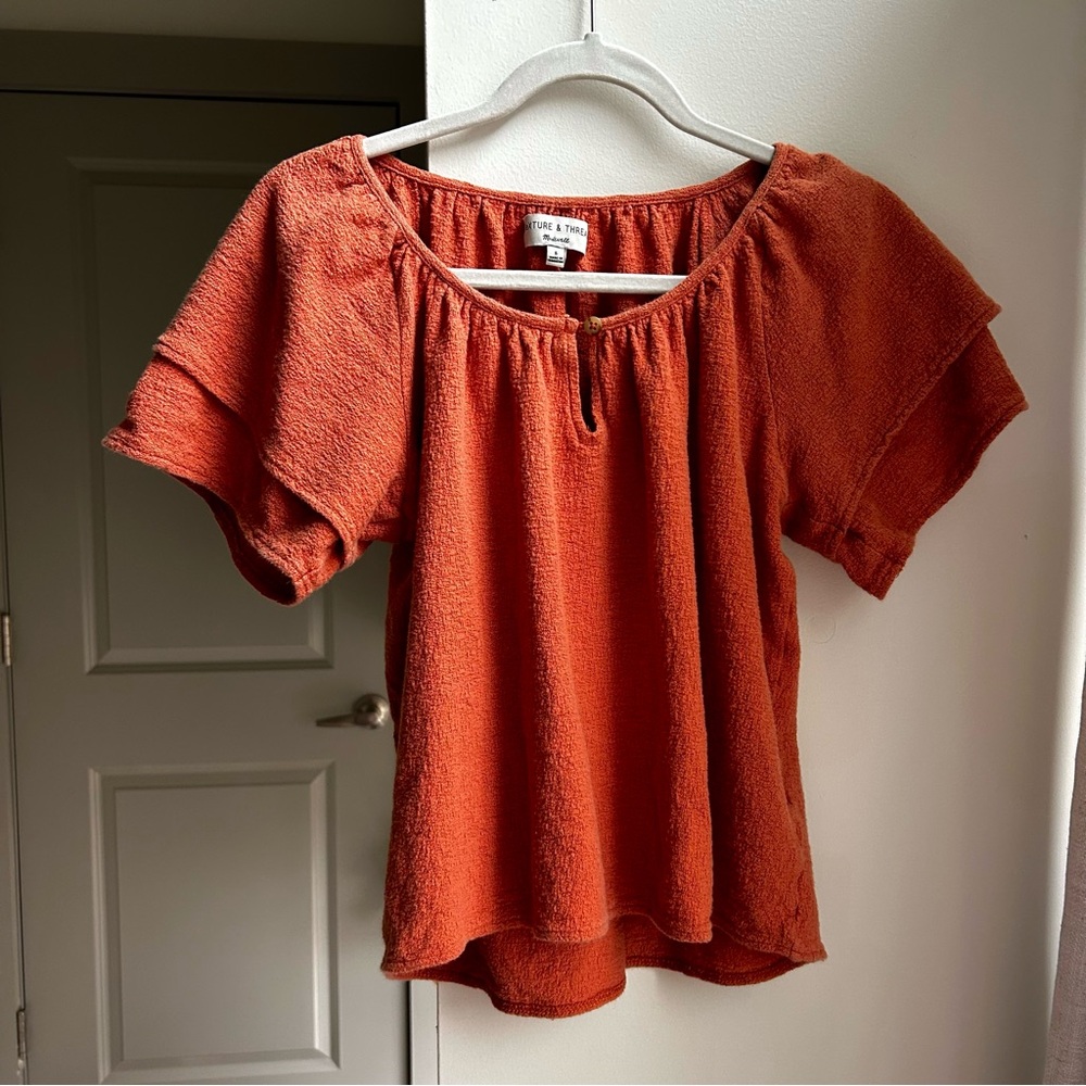 Madewell Burnt Orange Flowy Top
